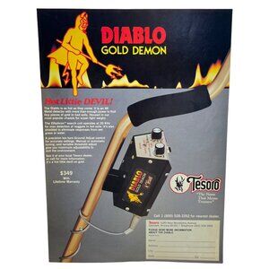 Tesoro Diablo Gold Demon Print Ad Vintage 80s Metal Detecting Glendale AZ